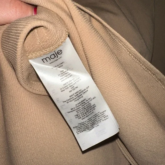 MAJE Tie Waist A-line Skirt In Camel Size 2 - Picture 5 of 6